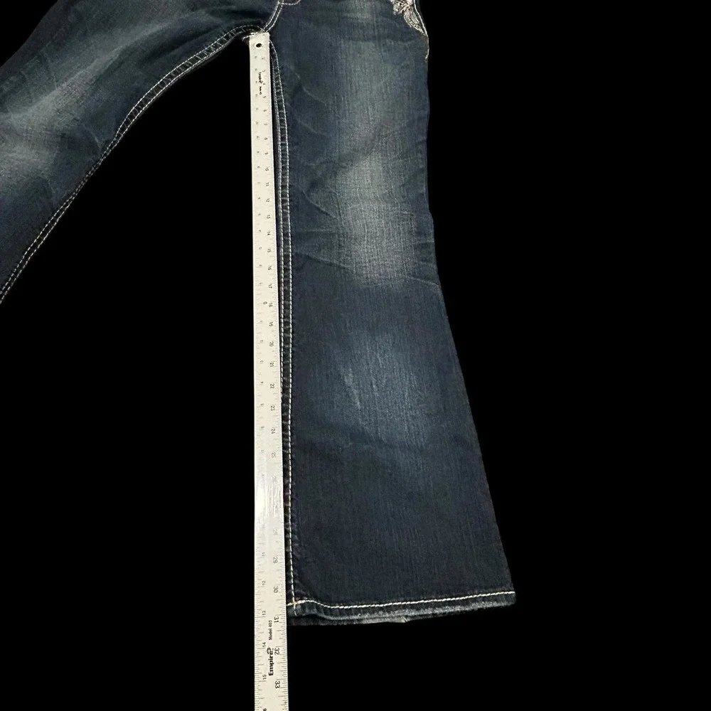 Silver Suki Bootcut Jeans Womens 30x32 Blue Stretch Dark Wash Stitched Denim - Picture 10 of 14